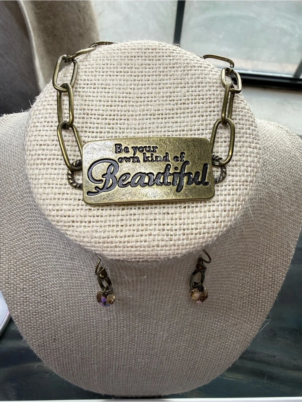 Vintage-Inspired 'Be Your Own Kind of Beautiful' Brass Bracelet - Brass